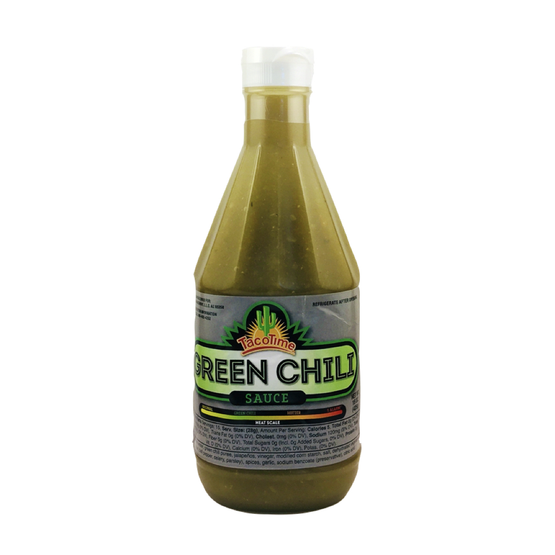 TacoTime Green Chili Hot Sauce 15oz Taco Time